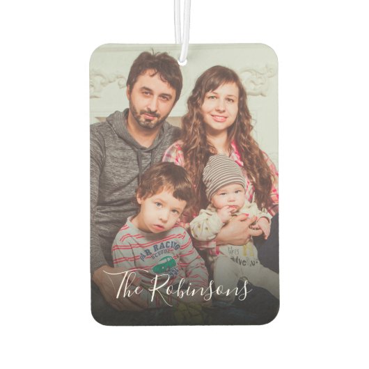 Benutzerdefinierter Familienname Foto Keepake Memo Autolufterfrischer (Rückseite)