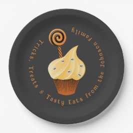 benutzerdefinierter Familienname Halloween-Papierp Pappteller