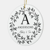 Benutzerdefinierter Familienname Keramik Ornament (Links)