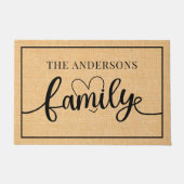 Benutzerdefinierter Familienname l Black Script He Fußmatte (Vorderseite)