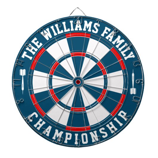Benutzerdefinierter Familienname Personalisiert bl Dartscheibe (vorne)