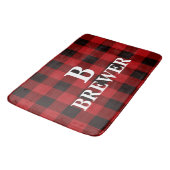 Benutzerdefinierter Familienname Red Tartan Bath M Badematte (Schrägansicht)