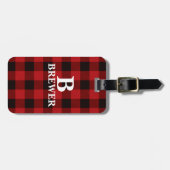 Benutzerdefinierter Familienname Red Tartan Gepäck Gepäckanhänger (Vorderseite horizontal)