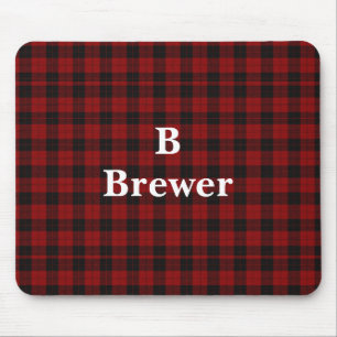 Benutzerdefinierter Familienname Red Tartan Mousepad
