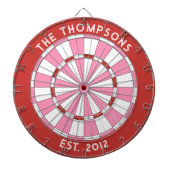 Benutzerdefinierter Familienname Rosa Dartboard Dartscheibe (vorne)