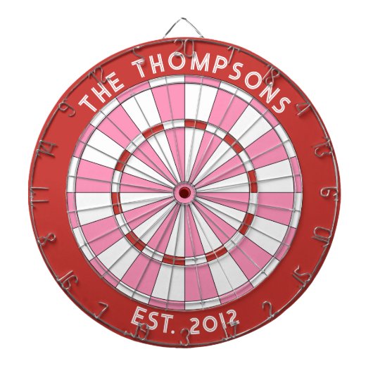 Benutzerdefinierter Familienname Rosa Dartboard Dartscheibe (vorne)