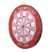 Benutzerdefinierter Familienname Rosa Dartboard Dartscheibe (Vorderseite rechts)