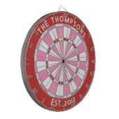 Benutzerdefinierter Familienname Rosa Dartboard Dartscheibe (Vorderseite Links)