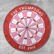 Benutzerdefinierter Familienname Rosa Dartboard