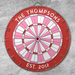 Benutzerdefinierter Familienname Rosa Dartboard Dartscheibe