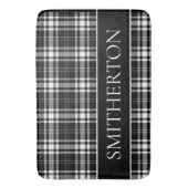 Benutzerdefinierter Familienname Schwarz-weiß Buff Badematte (Vorderseite Vertikal)