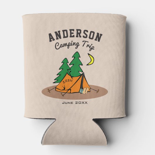 Benutzerdefinierter Familienname Sommerurlaub Camp Dosenkühler (Rückseite)