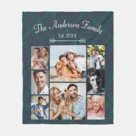 Benutzerdefinierter Familienname und BildCollage Fleecedecke