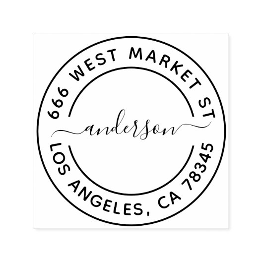 Benutzerdefinierter Familienname und Rücksendeadre Permastempel (Design)