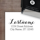Benutzerdefinierter Familienname und Rücksendeadre Permastempel