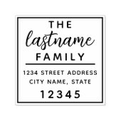Benutzerdefinierter Familienname und Rücksendeadre Permastempel (Design)
