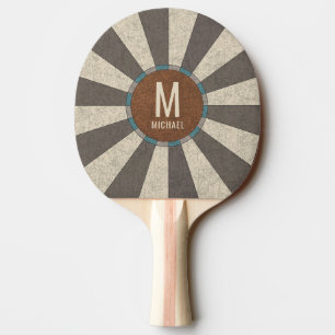 Benutzerdefinierter Familienname Vintage Retro Sun Tischtennis Schläger