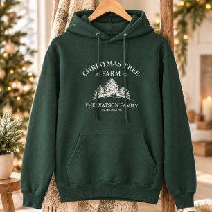Benutzerdefinierter Familienname Weihnachtsbaumfar Hoodie