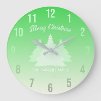 Benutzerdefinierter Familienname WeihnachtsnachtsW Große Wanduhr