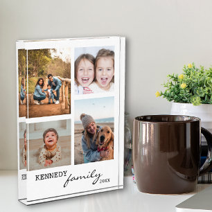 Benutzerdefinierter Familienname Weiß 4 Bilder Col Fotoblock