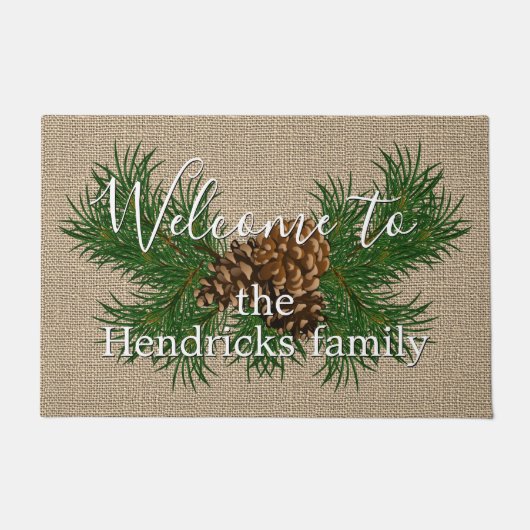 Benutzerdefinierter Familienname Willkommen auf Im Fußmatte (Vorderseite)