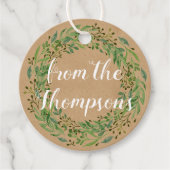 Benutzerdefinierter Familienname Wünschen und Wrea Geschenkanhänger (Vorderseite)