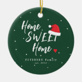 Benutzerdefinierter Familienname Zuhause Süßer Zuh Keramik Ornament (Vorne)