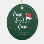 Benutzerdefinierter Familienname Zuhause Süßer Zuh Keramik Ornament (Links)