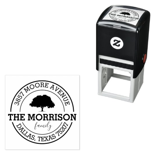 Benutzerdefinierter Familienstamm | Name, Rücksend Permastempel (Beispiel)