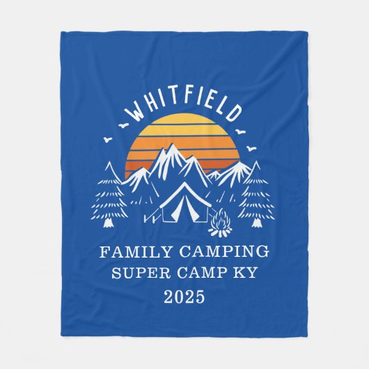 Benutzerdefinierter Familienurlaub - Camping belie Fleecedecke (Vorderseite)