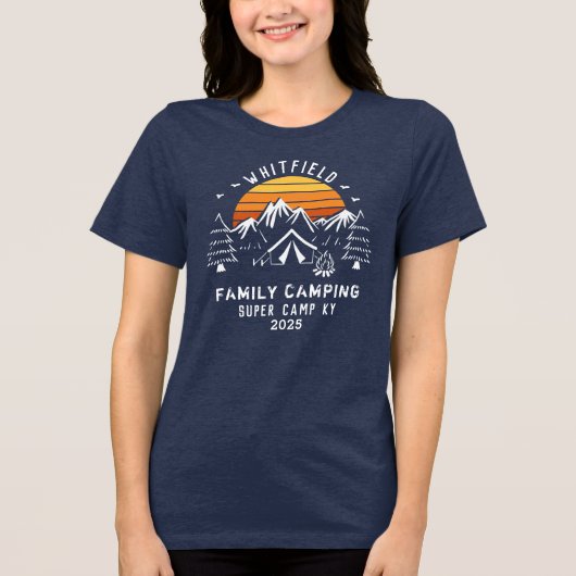 Benutzerdefinierter Familienurlaub Matching Campin Tri-Blend Shirt (Vorderseite)
