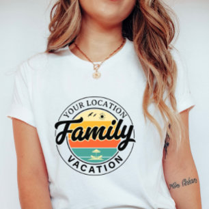 Benutzerdefinierter Familienurlaub; Retro-Sommer-S T-Shirt