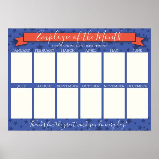 Benutzerdefinierter Farbangestellter des Monats-Fo Poster (Vorne)