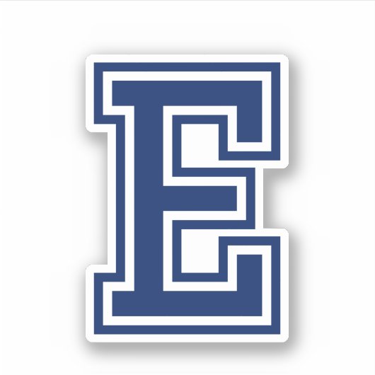 Benutzerdefinierter Farbbuchstabe E sportive Uni S Aufkleber (Vorderseite)