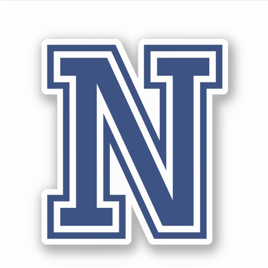 Benutzerdefinierter Farbbuchstabe N sportive Uni S Aufkleber (Vorderseite)
