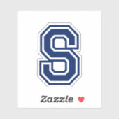 Benutzerdefinierter Farbbuchstabe S sporty Uni Sch Aufkleber (Blatt)