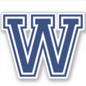 Benutzerdefinierter Farbbuchstabe W Schriftart spo Aufkleber (Vorderseite)