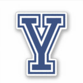 Benutzerdefinierter Farbbuchstabe Y sporty Uni Sch Aufkleber (Vorderseite)