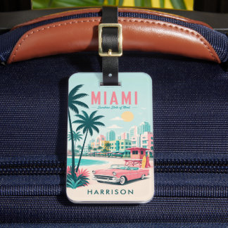 Benutzerdefinierter Farbiger Himmel Strand Miami F Gepäckanhänger
