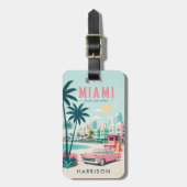 Benutzerdefinierter Farbiger Himmel Strand Miami F Gepäckanhänger (Vorderseite vertikal)