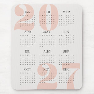 Benutzerdefinierter Farbjahreskalender 2027 Mousepad