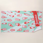 Benutzerdefinierter Farbname Ice Creme Print Beach Strandtuch (Vorderseite)