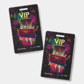 Benutzerdefinierter Farbspritzer-VIP-Pass auf Schw Ausweis (Vorder- & Rückseite)