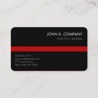 Benutzerdefinierter Farbstreifen Sauberes Schwarz Visitenkarte