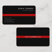 Benutzerdefinierter Farbstreifen Sauberes Schwarz Visitenkarte (Vorne/Hinten)