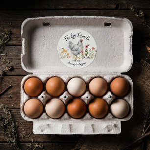 Benutzerdefinierter Farm-Aufkleber Wasserfarben Hu Runder Aufkleber