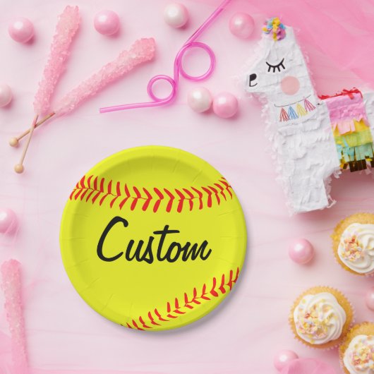 Benutzerdefinierter Fastfeld-Softball-Teamname ode Pappteller (Party)