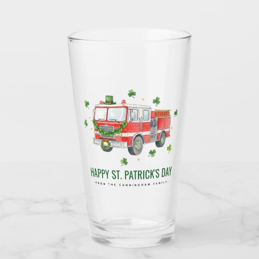 Benutzerdefinierter Feuerwehrmann St. Patrick's Da Glas (Vorderseite)