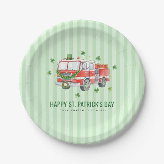 Benutzerdefinierter Feuerwehrmann St. Patrick's Da Pappteller (Vorderseite)