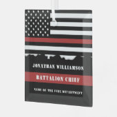 Benutzerdefinierter Firefighter-Aufwertungsfahne f Ornament Aus Glas (Vorderseite links)